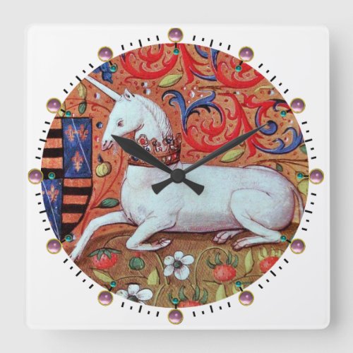 UNICORN White Square Wall Clock