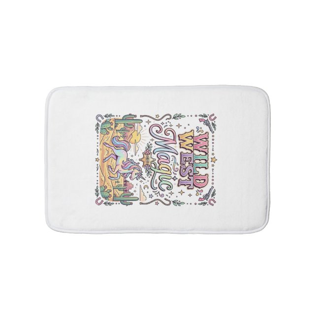 Unicorn Wild West Magic Original Bath Mat (Front)