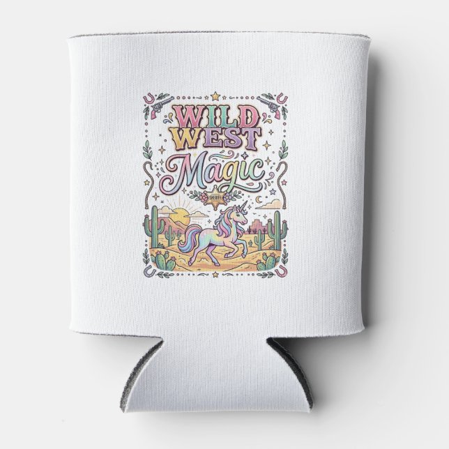 Unicorn Wild West Magic Original Can Cooler (Front)