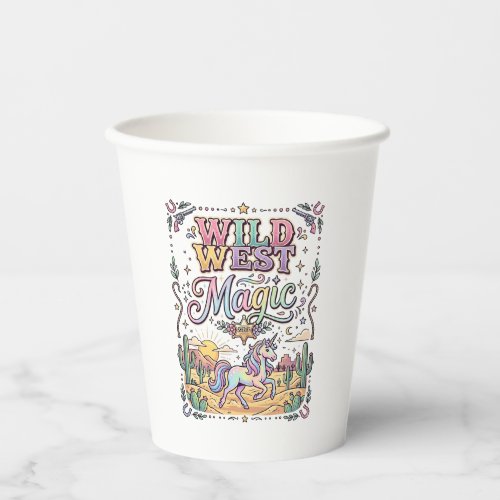 Unicorn Wild West Magic Original Paper Cups