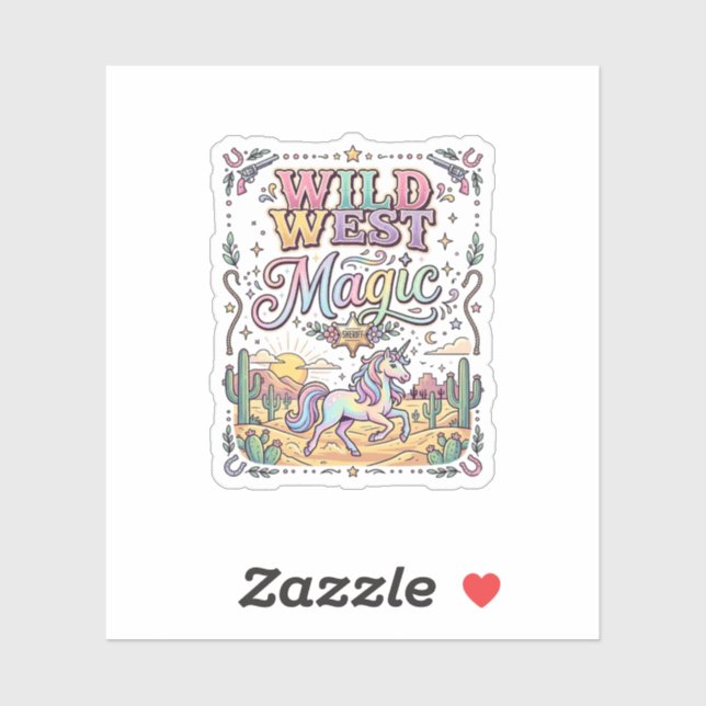 Unicorn Wild West Magic Original Sticker (Sheet)