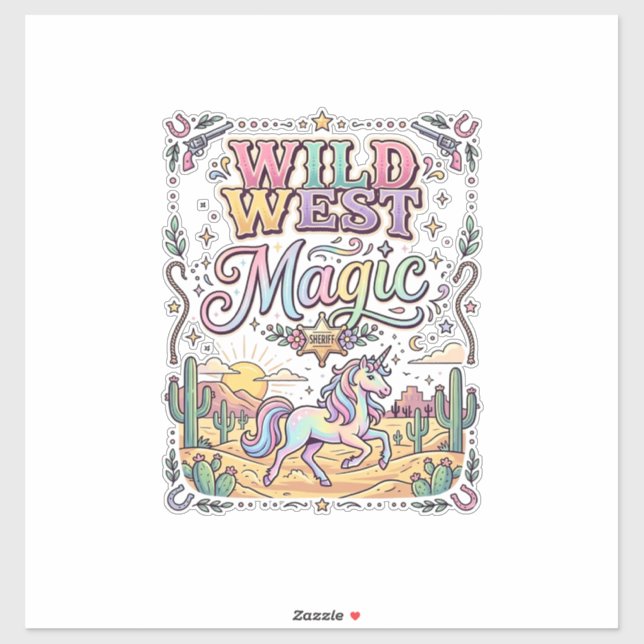Unicorn Wild West Magic Original Sticker (Sheet)