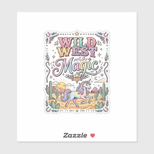 Unicorn Wild West Magic Original Sticker (Sheet)