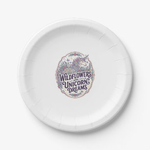 Unicorn Wildflowers and Unicorn Dreams POD Ready M Paper Plates