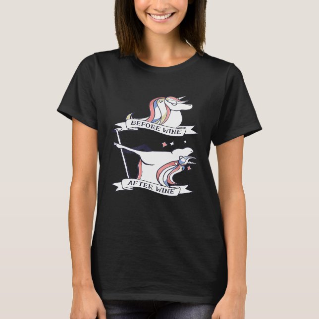 Unicorn Wine Humor T-Shirt (Front)