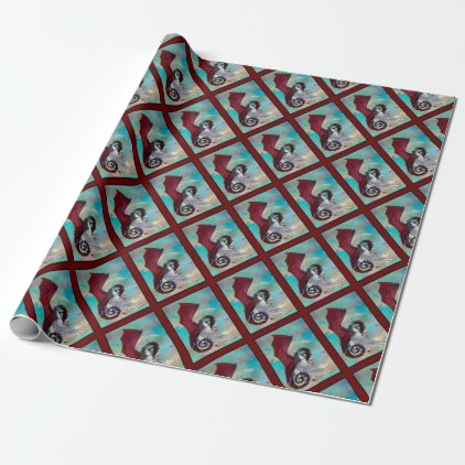 Unicorn Winged Pony Pegacorn Wyrm Red Dragon Horse Wrapping Paper