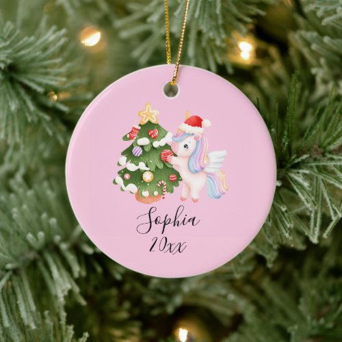 Unicorn Wishes – Custom Christmas Ornament for Gir