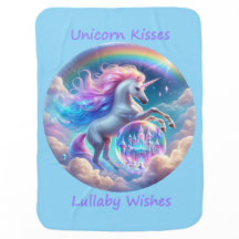 Unicorn Wishes Lullaby Kisses Rainbow Baby Blanket