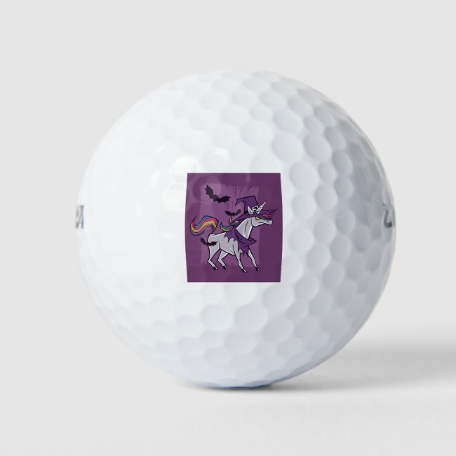 Unicorn Witch Golf Balls