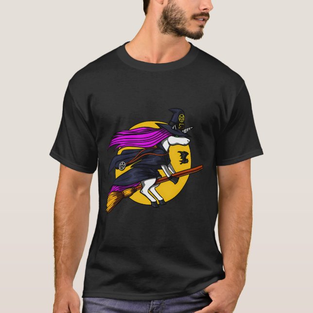Unicorn Witch Halloween T-Shirt (Front)