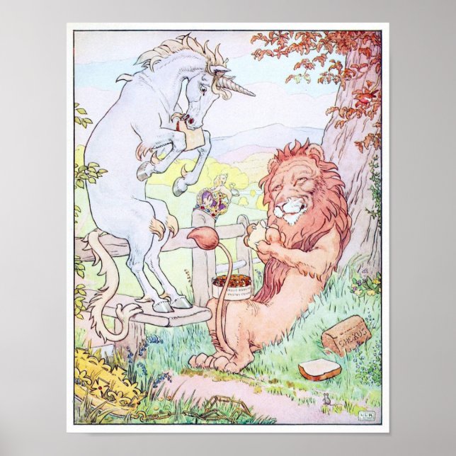 Unicorn with a Lion Poster (Front)