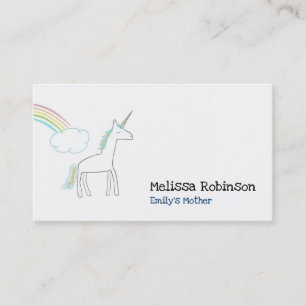 Unicorn with a Rainbow and Cloud Business Card