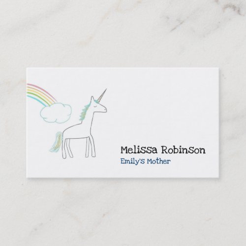 Unicorn with a Rainbow and Cloud Business Card