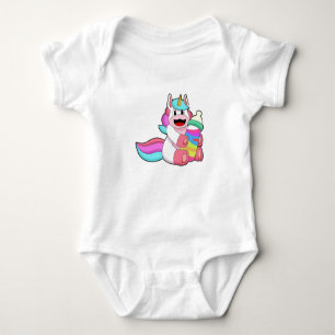 Unicorn with Baby bottle.PNG Baby Bodysuit