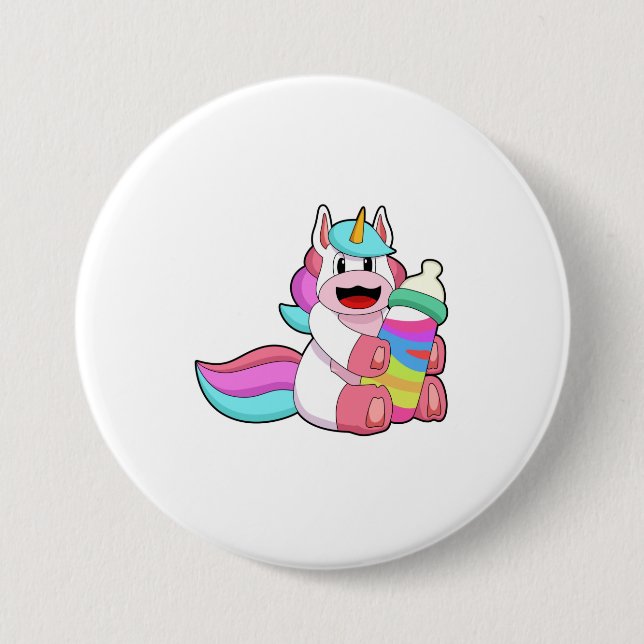 Unicorn with Baby bottle.PNG Button (Front)