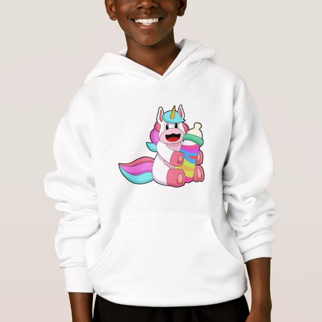 Unicorn with Baby bottle.PNG Hoodie (Front)
