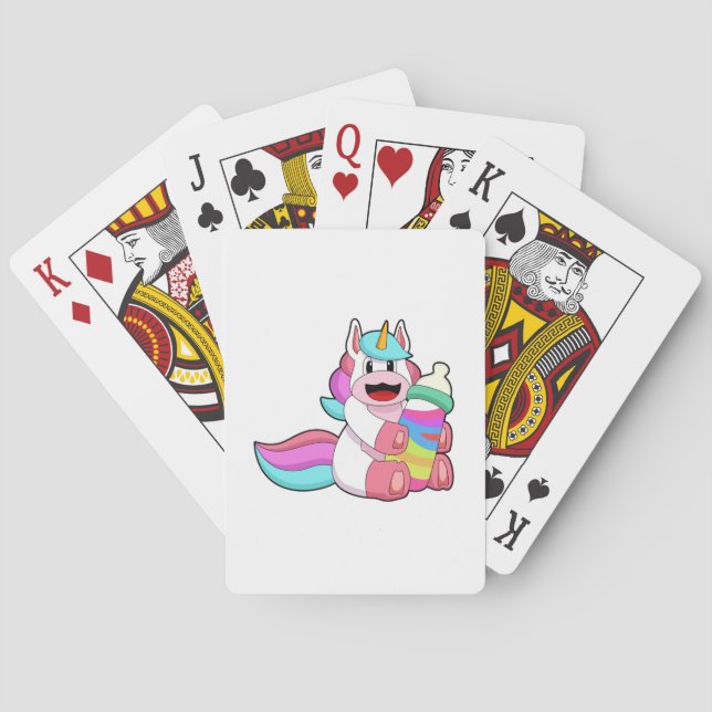 Unicorn with Baby bottle.PNG Poker Cards (Back)