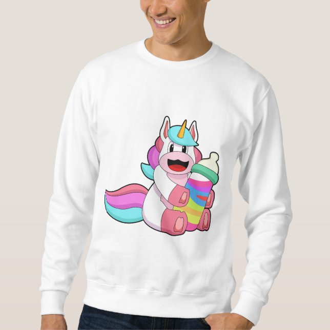 Unicorn with Baby bottle.PNG Sweatshirt (Front)