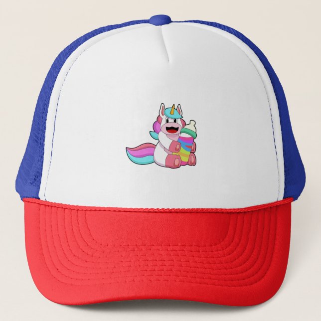Unicorn with Baby bottle.PNG Trucker Hat (Front)