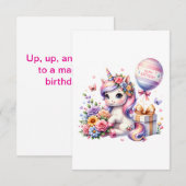Unicorn with Balloons Birthday Design (Front/Back)