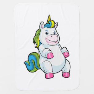 Unicorn with big Belly Baby Blanket