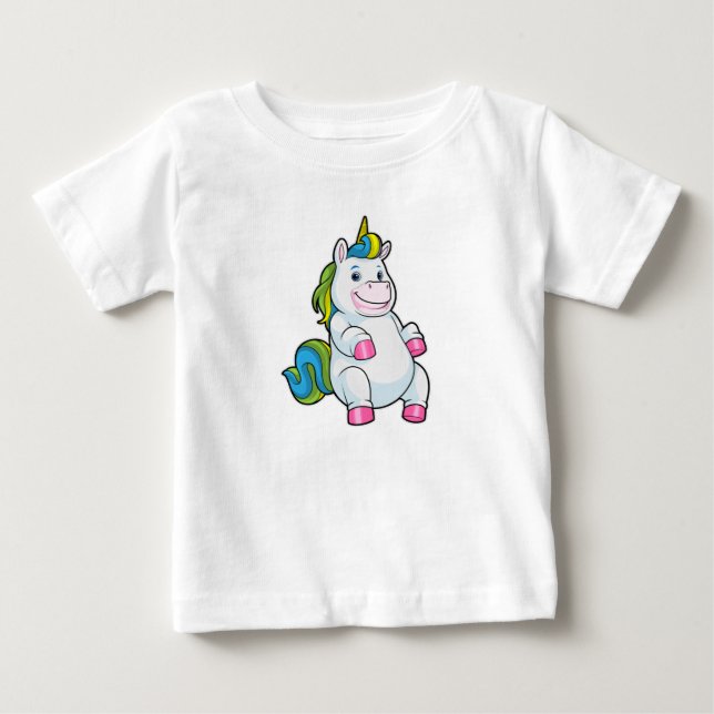 Unicorn with big Belly Baby T-Shirt (Front)