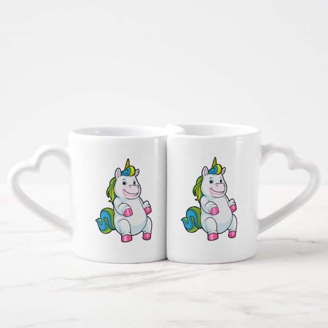 Unicorn with big Belly Coffee Mug Set (Front Nesting)