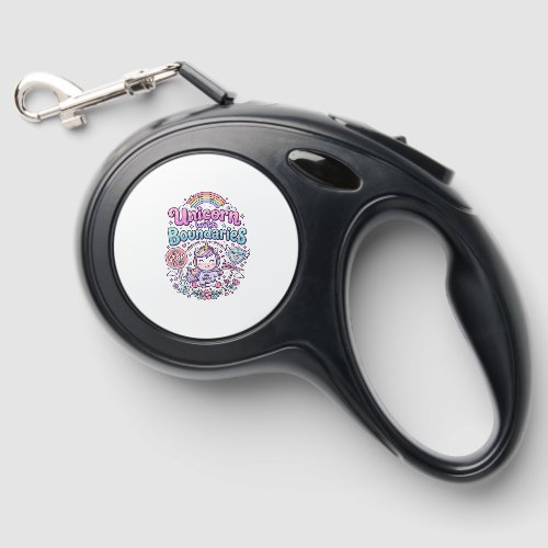 Unicorn with Boundaries Charming Apparel Graphic_1 Retractable Pet Leash