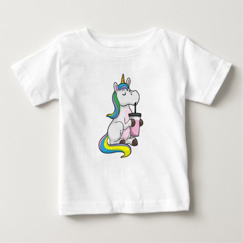 Unicorn with Bubble Tea Baby T_Shirt