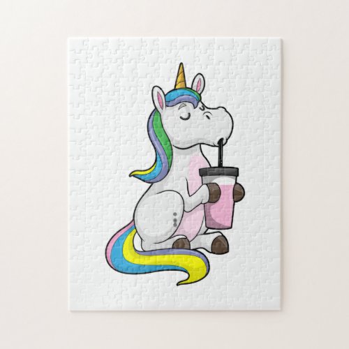Unicorn with Bubble Tea Jigsaw Puzzle