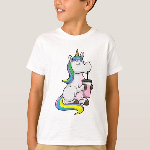 Unicorn with Bubble Tea T_Shirt