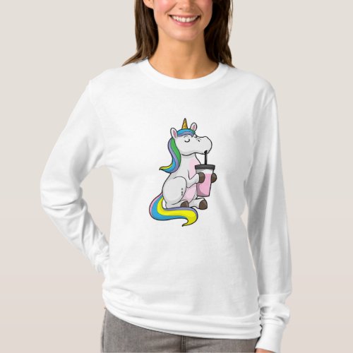 Unicorn with Bubble Tea T_Shirt