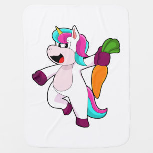 Unicorn with Carrot Baby Blanket