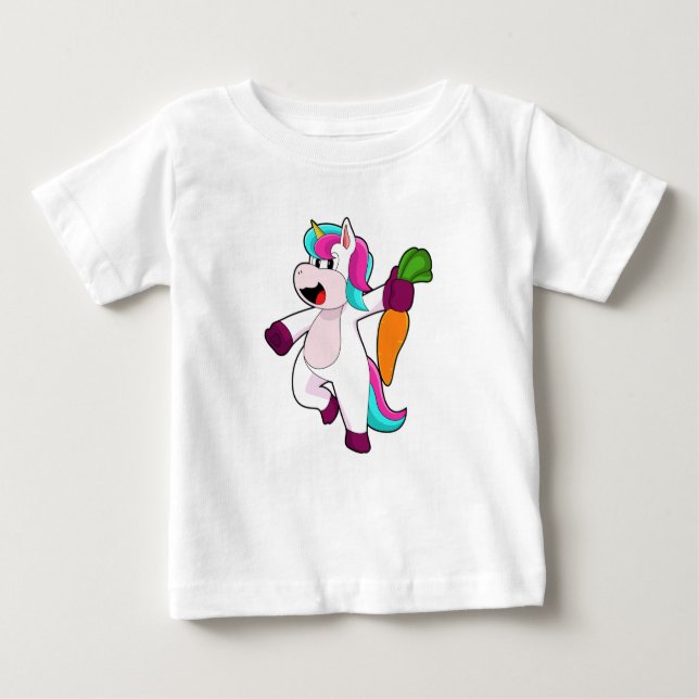 Unicorn with Carrot Baby T-Shirt (Front)