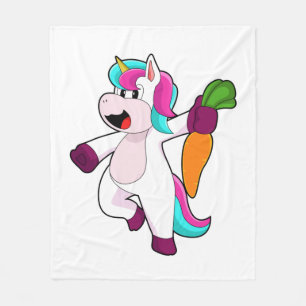 Unicorn with Carrot Fleece Blanket
