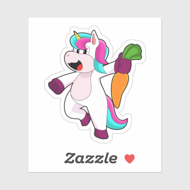 Unicorn with Carrot Sticker (Sheet)