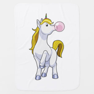 Unicorn with Chewing gum Baby Blanket