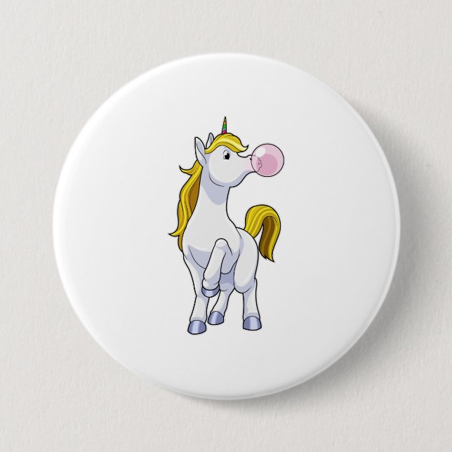Unicorn with Chewing gum Button (Front)