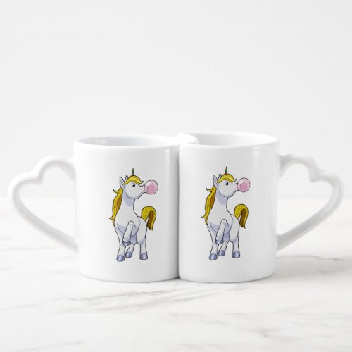 Unicorn with Chewing gum Coffee Mug Set