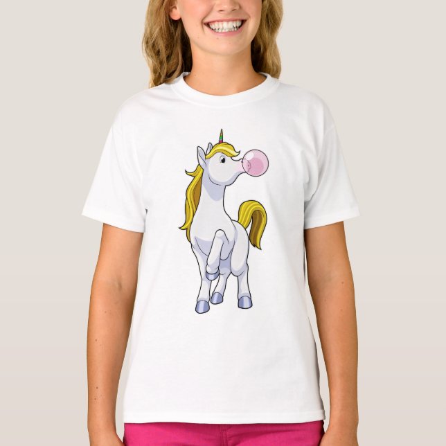 Unicorn with Chewing gum T-Shirt (Front)