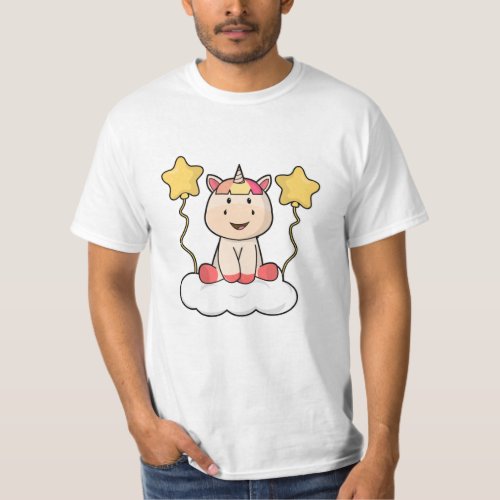 Unicorn with Cloud  Stars T_Shirt