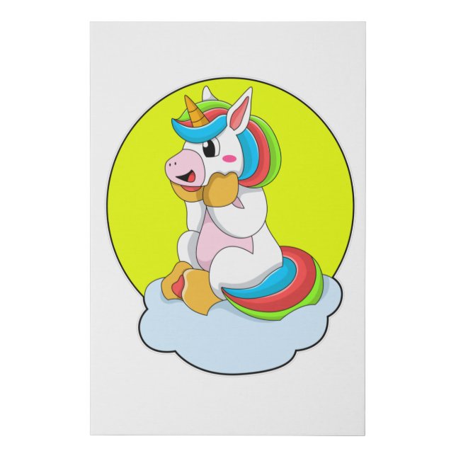Unicorn with Cloud & Sun Faux Canvas Print (Front)