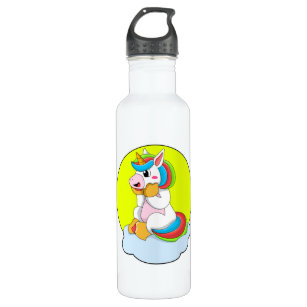Unicorn with Cloud & Sun Stainless Steel Water Bottle