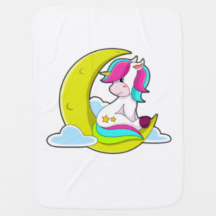Unicorn with Clouds & Moon Baby Blanket