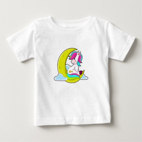 Unicorn with Clouds  Moon Baby T_Shirt