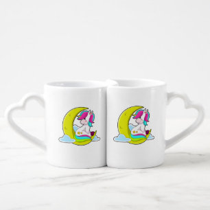 Unicorn with Clouds & Moon Coffee Mug Set