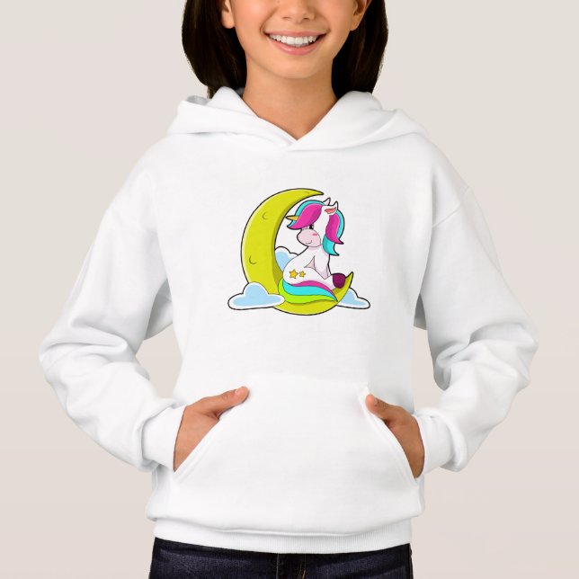 Unicorn with Clouds & Moon Hoodie (Front)