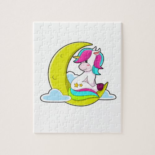 Unicorn with Clouds  Moon Jigsaw Puzzle