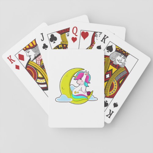 Unicorn with Clouds  Moon Poker Cards