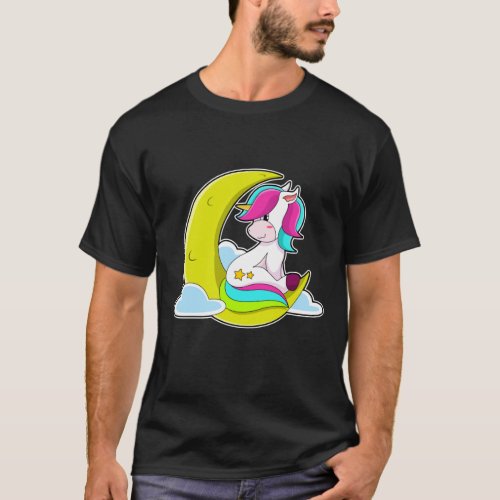 Unicorn with Clouds  Moon T_Shirt